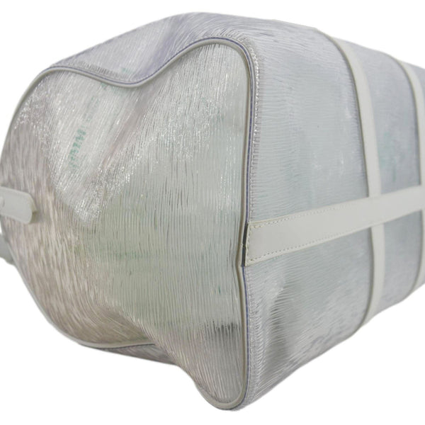 LOUIS VUITTON Wavy Keepall 50 Bandouliere Transparent Epi PVC Travel Bag White