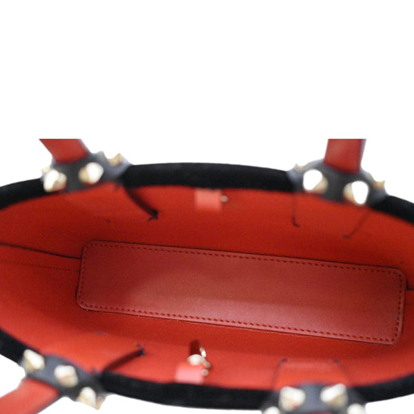 CHRISTIAN LOUBOUTIN Cabata Eyelet Velour Tote Bag Black