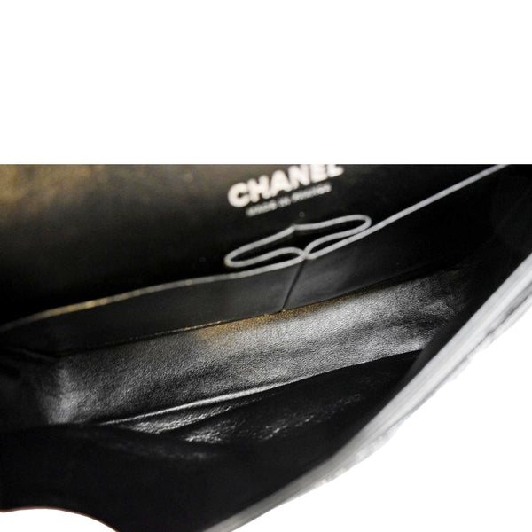 CHANEL Medium Flap Patent Leather Shoulder Bag Black