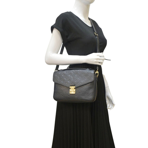 LOUIS VUITTON Metis Pochette Empreinte Leather Crossbody Bag Black