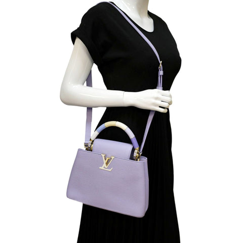 LOUIS VUITTON Capucines BB Taurillon Leather Shoulder Bag Purple