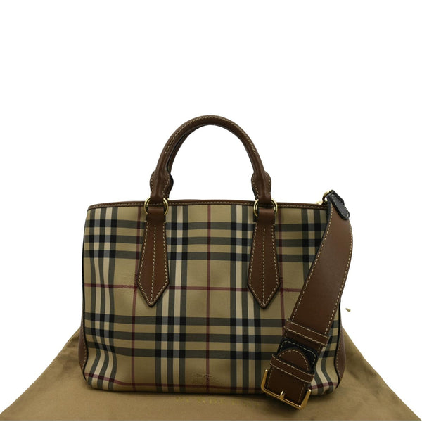 BURBERRY Medium Ballingdon House Check Canvas Crossbody Bag Beige