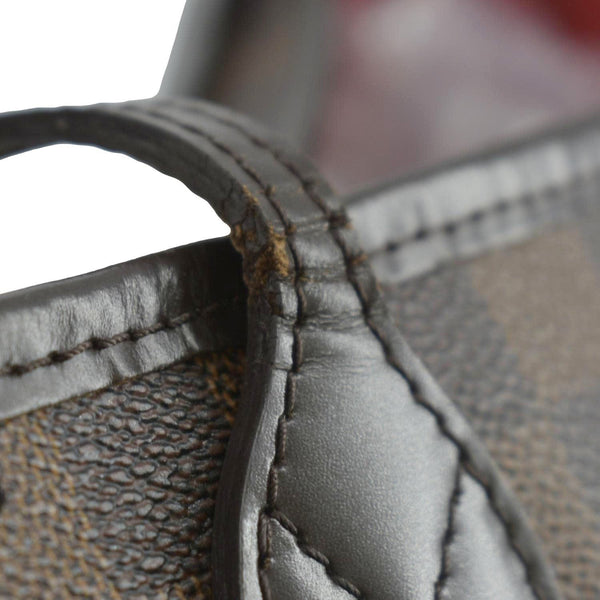 LOUIS VUITTON Neverfull MM Damier Ebene Shoulder Bag Brown