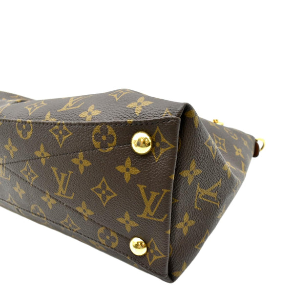 LOUIS VUITTON V TOTE MM Monogram Leather Hobo Bag Black