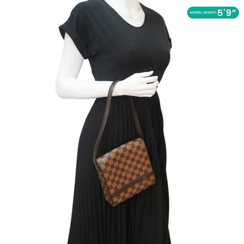 LOUIS VUITTON Tribeca Mini Damier Ebene Shoulder Bag Brown