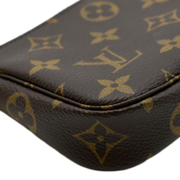 LOUIS VUITTON Mini Pochette Monogram Canvas Accessoires Pouch Brown