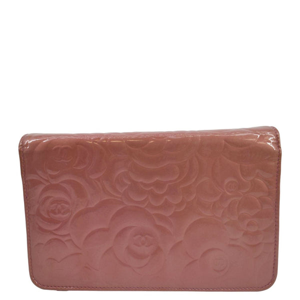 CHANEL Camellia Wallet On Chain Leather Crossbody Bag Pink