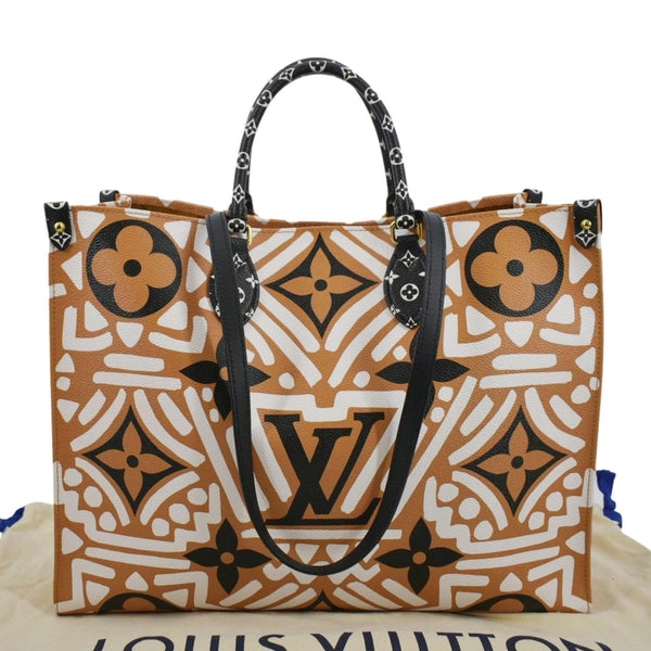 LOUIS VUITTON Onthego GM Crafty Monogram Giant Canvas Shoulder Bag Caramel