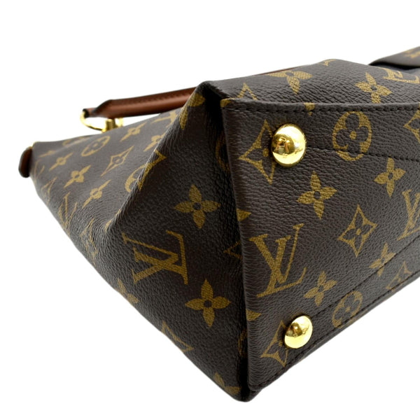 LOUIS VUITTON V TOTE MM Monogram Leather Hobo Bag Black