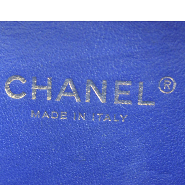 CHANEL Filigree Quilted Caviar Leather Top Handle Vanity Case Blue