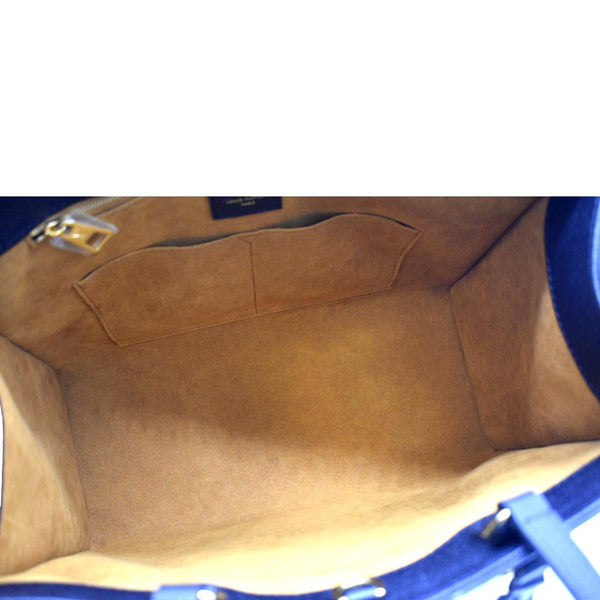 LOUIS VUITTON Onthego MM Giant Monogram Empreinte Leather Tote Bag Black