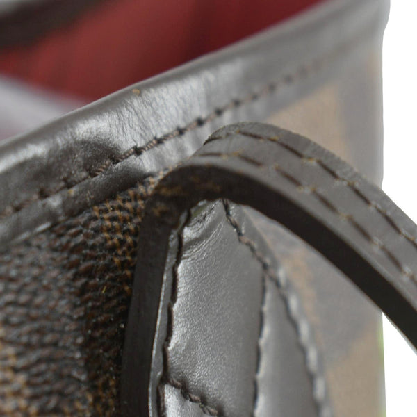 LOUIS VUITTON Neverfull MM Damier Ebene Shoulder Bag Brown