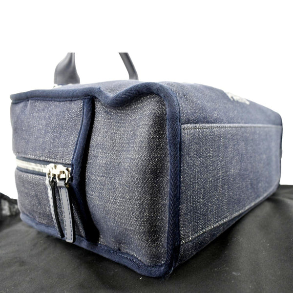 CHANEL Deauville Medium Bowling Denim Shoulder Bag Blue