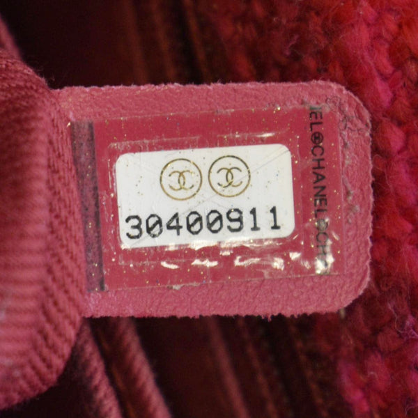CHANEL Coco Top Handle Tweed Shoulder Bag Pink