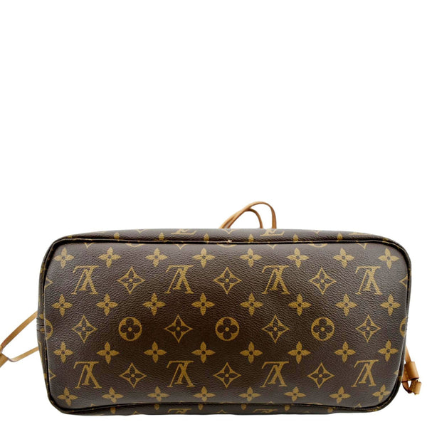 LOUIS VUITTON Neverfull MM Monogram Canvas Tote Bag Brown/Red