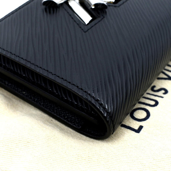 LOUIS VUITTON Twist Trifold Epi Leather Wallet Black