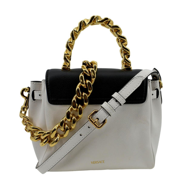 VERSACE La Medusa Leather Top Handle Shoulder Bag White