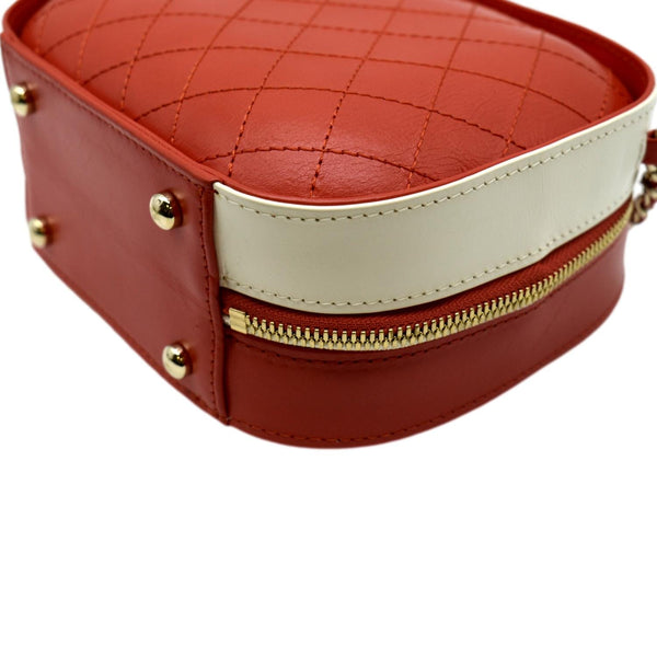 CHANEL Crumpled Calfskin Vanity Case Crossbody Bag Red