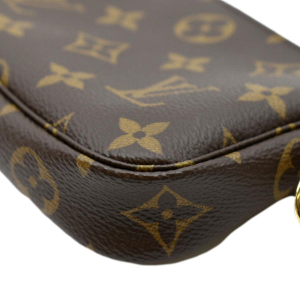 LOUIS VUITTON Mini Pochette Monogram Canvas Accessoires Pouch Brown
