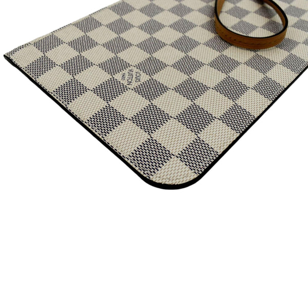 LOUIS VUITTON Neverfull GM Damier Azur Pochette Wristlet Pouch White