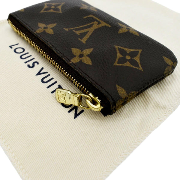 LOUIS VUITTON Pochette Key Cles Monogram Canvas Coin Case Brown