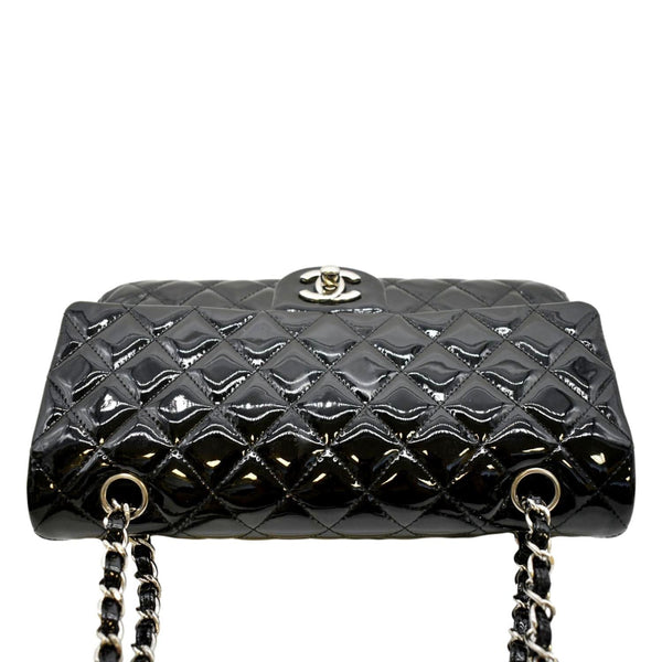 CHANEL Medium Flap Patent Leather Shoulder Bag Black