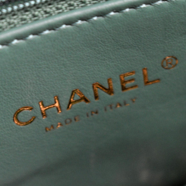 CHANEL Coco Mini Top Handle Caviar Leather Shoulder Bag Green