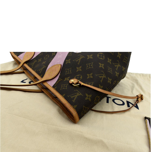 LOUIS VUITTON Neverfull Saint Tropez Monogram Canvas Tote Bag Rose Ballerine