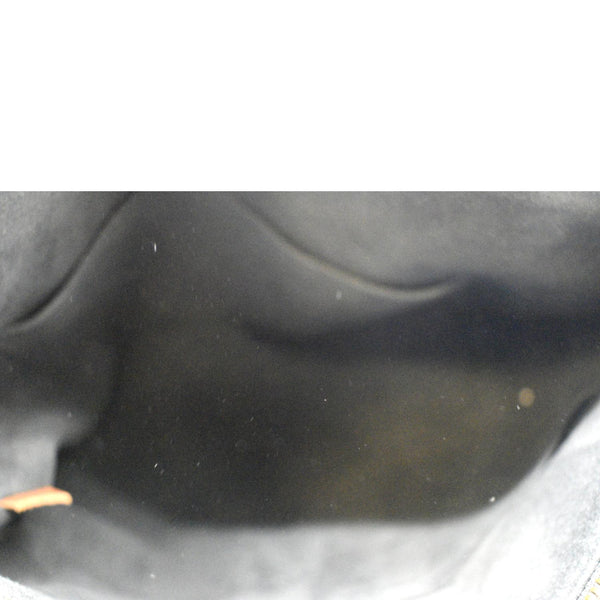 LOUIS VUITTON V TOTE MM Monogram Leather Hobo Bag Black