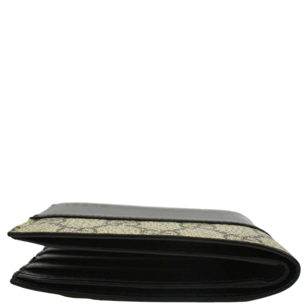 GUCCI GG Supreme Monogram Canvas Bifold Wallet Beige 451240
