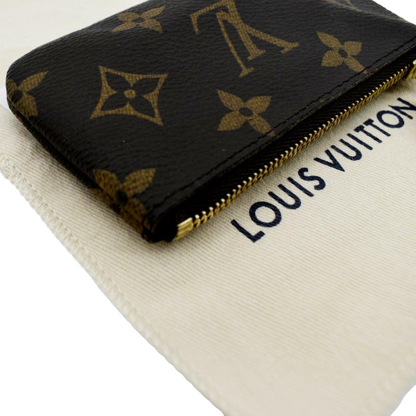 LOUIS VUITTON Pochette Key Cles Monogram Canvas Coin Case Brown