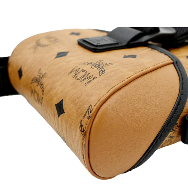 MCM Portuna Visetos Monogram Canvas Crossbody Bag in Cognac Color