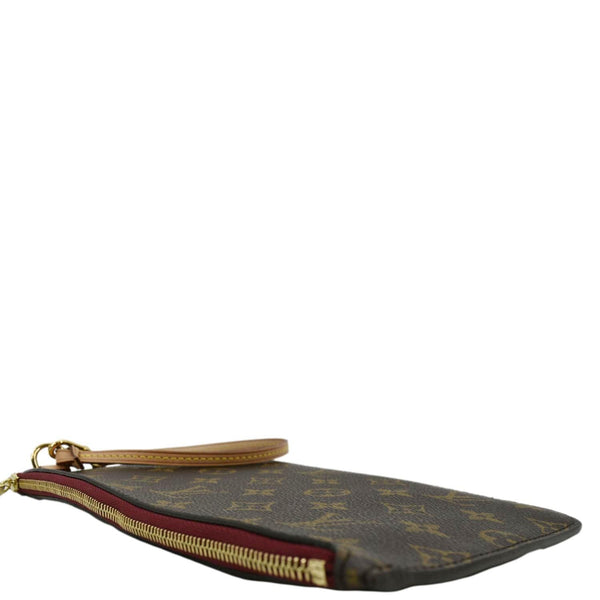 LOUIS VUITTON Neverfull Monogram Canvas Pochette Wristlet Pouch Cerise