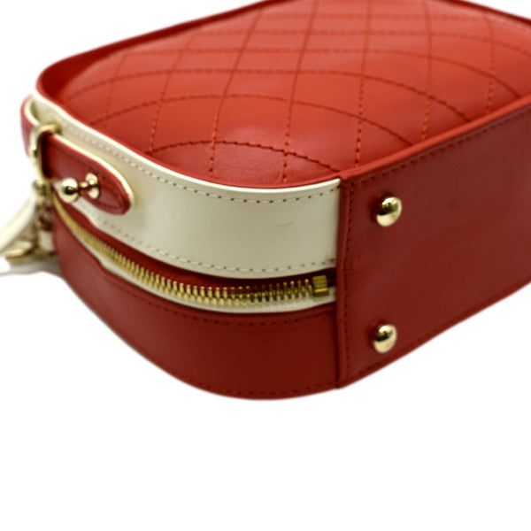 CHANEL Crumpled Calfskin Vanity Case Crossbody Bag Red