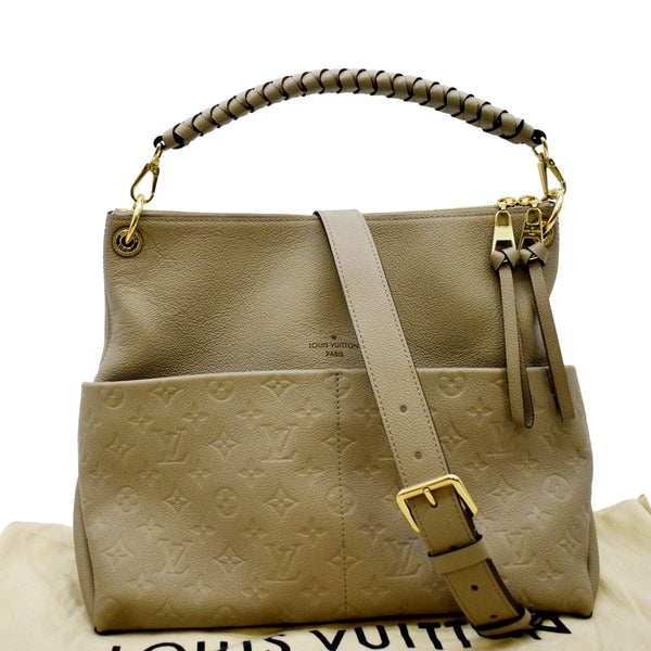 LOUIS VUITTON Maida Monogram Empreinte Leather Hobo Shoulder Bag Dune
