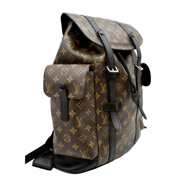 LOUIS VUITTON Christopher Monogram Macassar Canvas Backpack Bag Brown