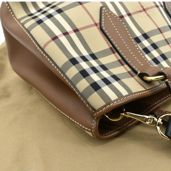 BURBERRY Medium Ballingdon House Check Canvas Crossbody Bag Beige