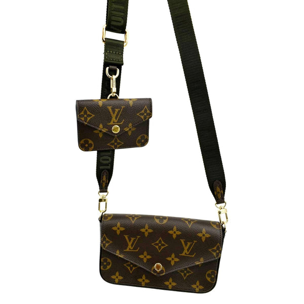 LOUIS VUITTON Felicie Strap & Go Pochette Monogram Canvas Shoulder Bag Brown