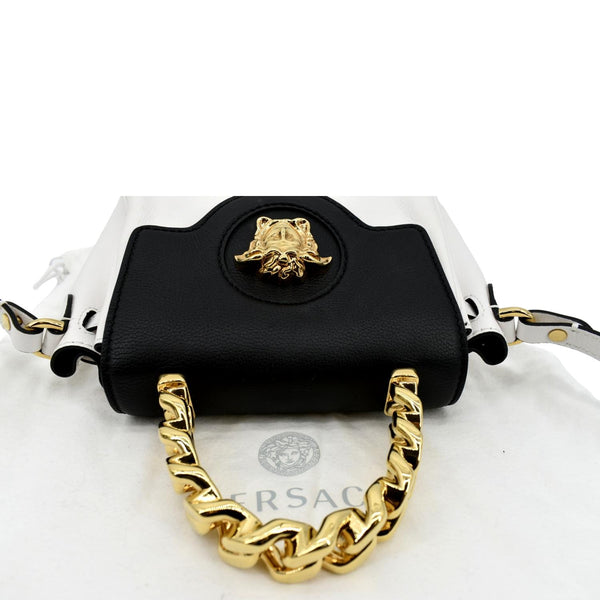 VERSACE La Medusa Leather Top Handle Shoulder Bag White