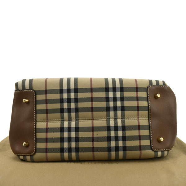 BURBERRY Medium Ballingdon House Check Canvas Crossbody Bag Beige