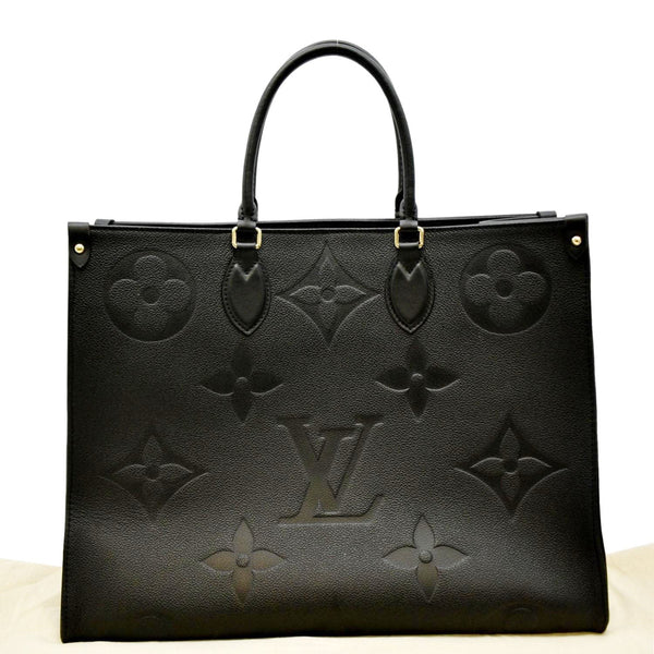 LOUIS VUITTON Onthego GM Monogram Empreinte Leather Tote Bag Black