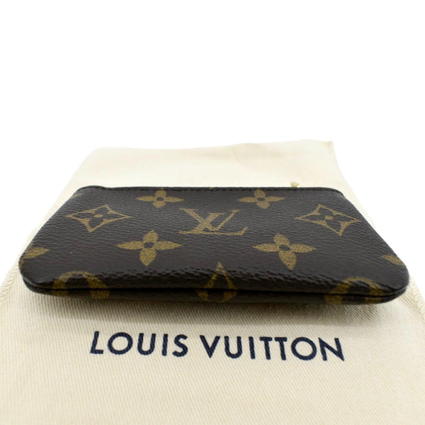 LOUIS VUITTON Pochette Key Cles Monogram Canvas Coin Case Brown