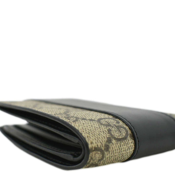 GUCCI GG Supreme Monogram Canvas Bifold Wallet Beige 451240