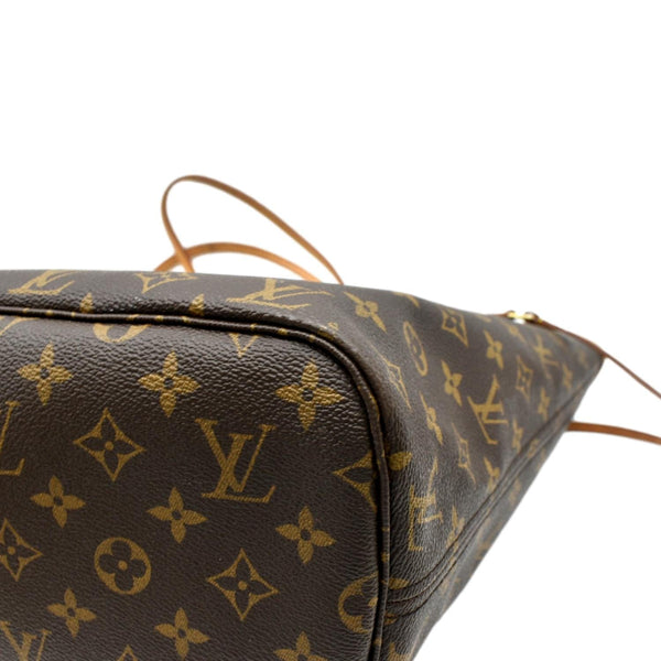 LOUIS VUITTON Neverfull MM Monogram Canvas Tote Bag Brown