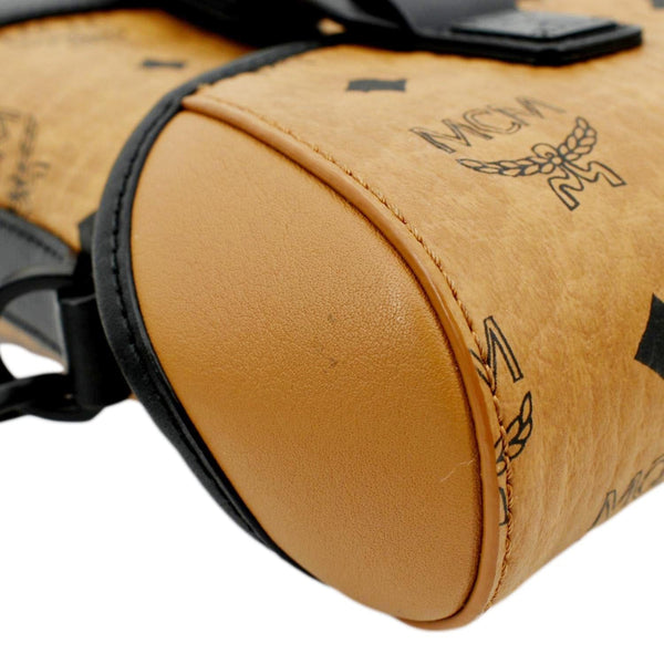 MCM Portuna Visetos Monogram Canvas Crossbody Bag in Cognac Color