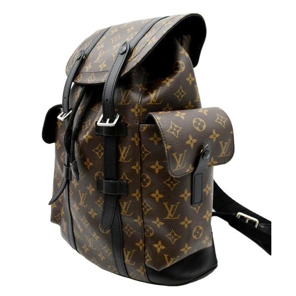 LOUIS VUITTON Christopher Monogram Macassar Canvas Backpack Bag Brown