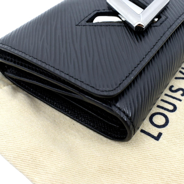 LOUIS VUITTON Twist Trifold Epi Leather Wallet Black