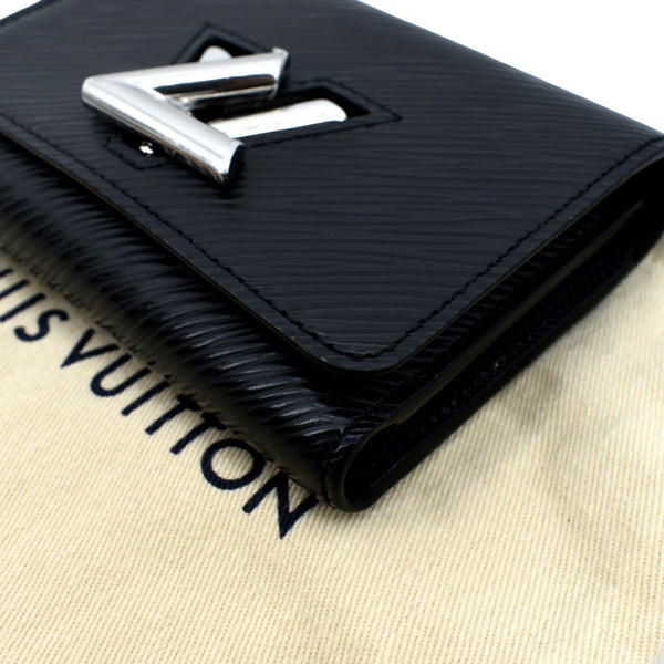 LOUIS VUITTON Twist Trifold Epi Leather Wallet Black