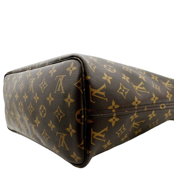 LOUIS VUITTON Neverfull MM Monogram Canvas Tote Bag Brown/Red