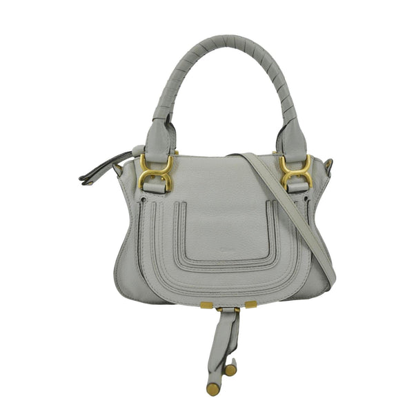 CHLOE Marcie Small Calfskin Leather Shoulder Bag Grey